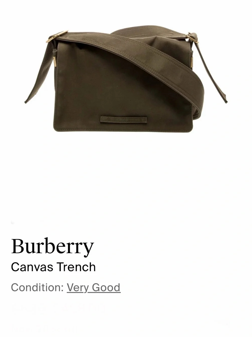 Burberry Canvas Trench Crossbody Bag in Olive
